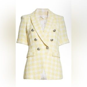 Veronica Beard Light Yellow Checkered Blazer